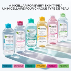 GARNIER SKINACTIVE -Solution Eau micellaire démaquillante lactée pour peaux sèches et sensibles 400 ml