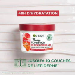 GARNIER BODY SUPERFOOD - Gel crème hydratant [Extrait de Pastèque + Acide Hyaluronique] 380 ml