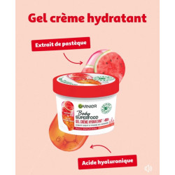 GARNIER BODY SUPERFOOD - Gel crème hydratant [Extrait de Pastèque + Acide Hyaluronique] 380 ml