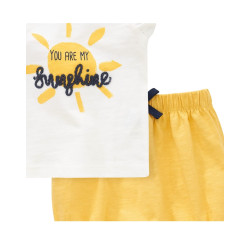 TOPOMINI - T-Shirt et short pour nouveau-né avec application - Pure Collection creme / jaune 56