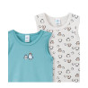 TOPOMINI - 2 maillots de corps bébé à motif pingouin -  turquoise / crème 86/92 (18-24 mois)