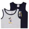 TOPOMINI - 2 maillots de corps Mickey Mouse avec imprimé bleu foncé / blanc  86/92 (18-24 mois )