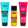 Wow factory - kit de nettoyage visage au charbon de bois  3-en-1 ( 3 x 75 ml)