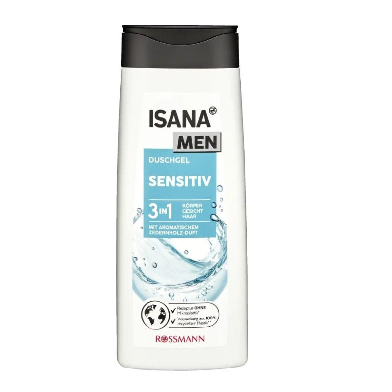 ISANA MEN - Gel douche 3 en1 sensitif  300 ml