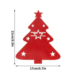 copy of 12 pièces de feutre arbre de Noël miniature, adapté à la fourchette ou la cuillère de poche, décoration de table